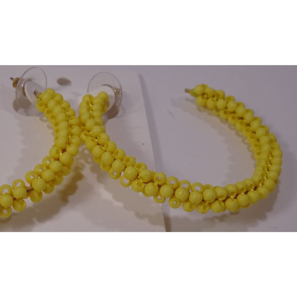 Banana Republic Women's Summer Fridays Bead Hoop EARRINGS NWT 48 Sunny - Picture 6 of 7
